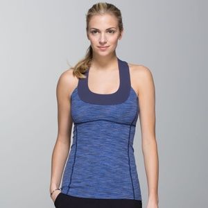 Lululemon Scoop Neck Racerback Tank Luon Cadet Blue Womens Size 4